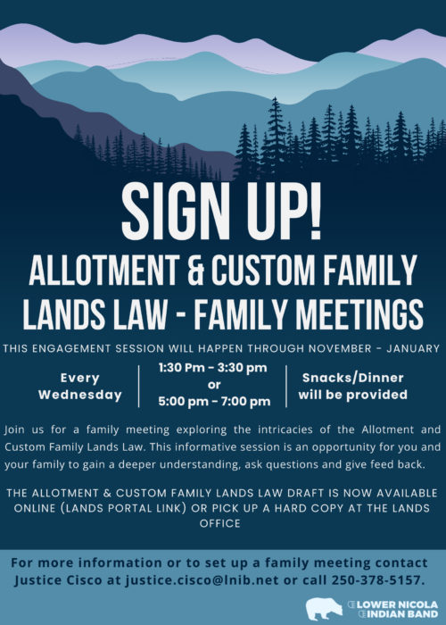 Poster - Allotment Law Family Meetings